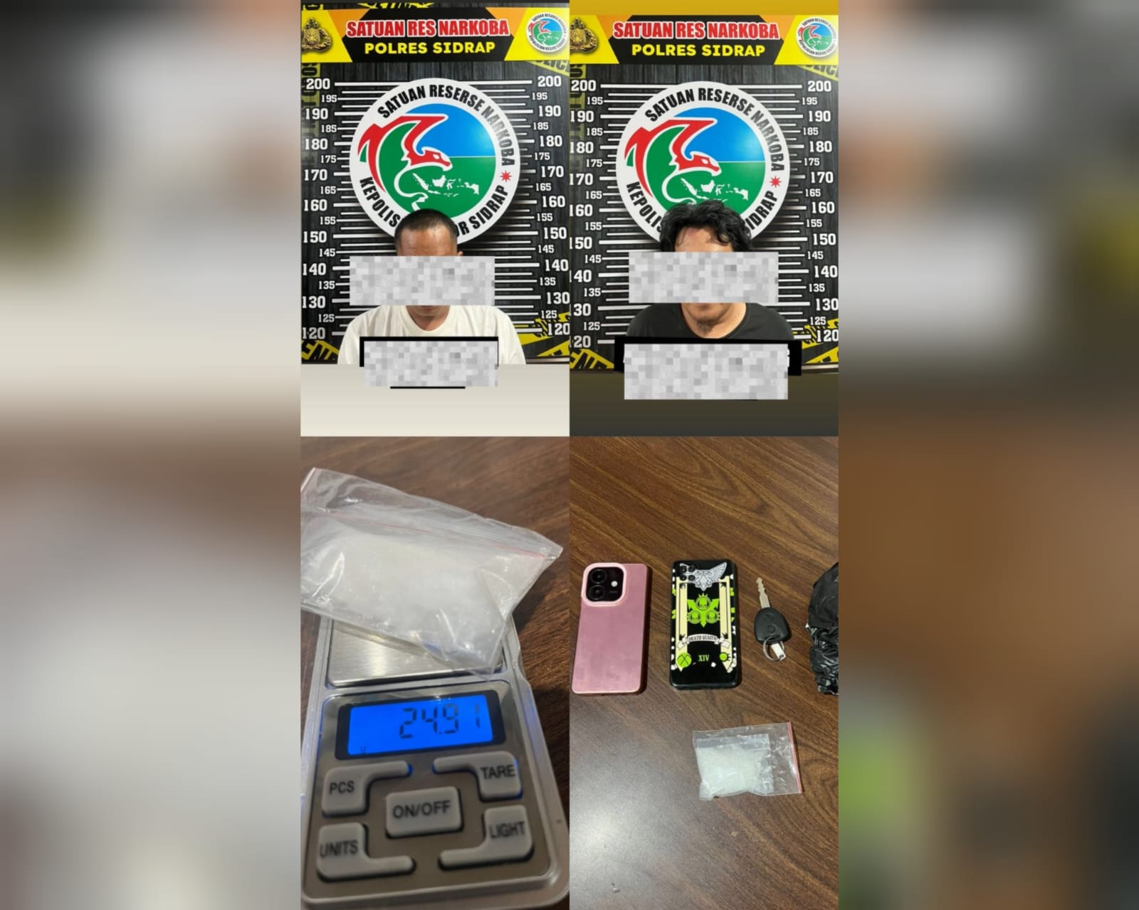 Oknum Kades Bone Terlibat Jaringan Narkoba, Satresnarkoba Sidrap Tangkap Dua Pengedar Sabu