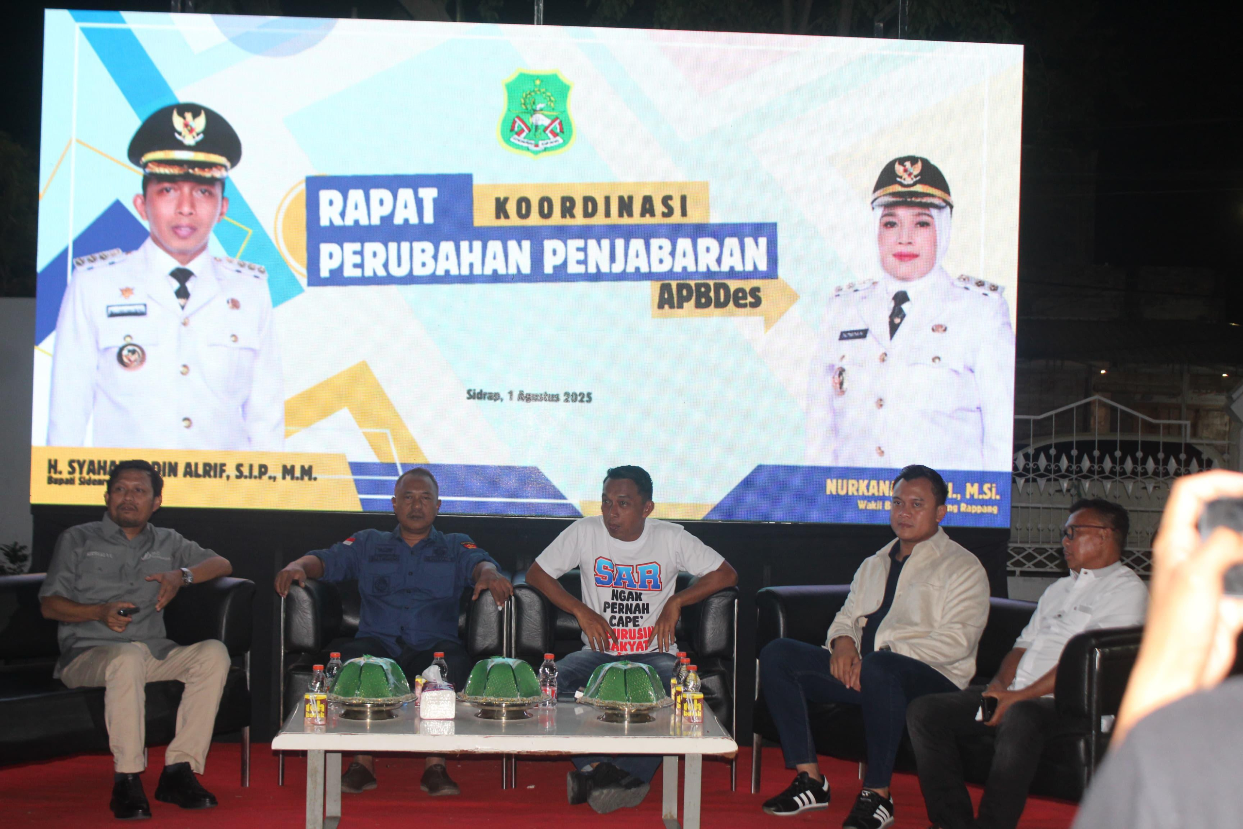 Bupati Sidrap Tekankan Transparansi dan Kesejahteraan Warga dalam Rakor APBDes 2025