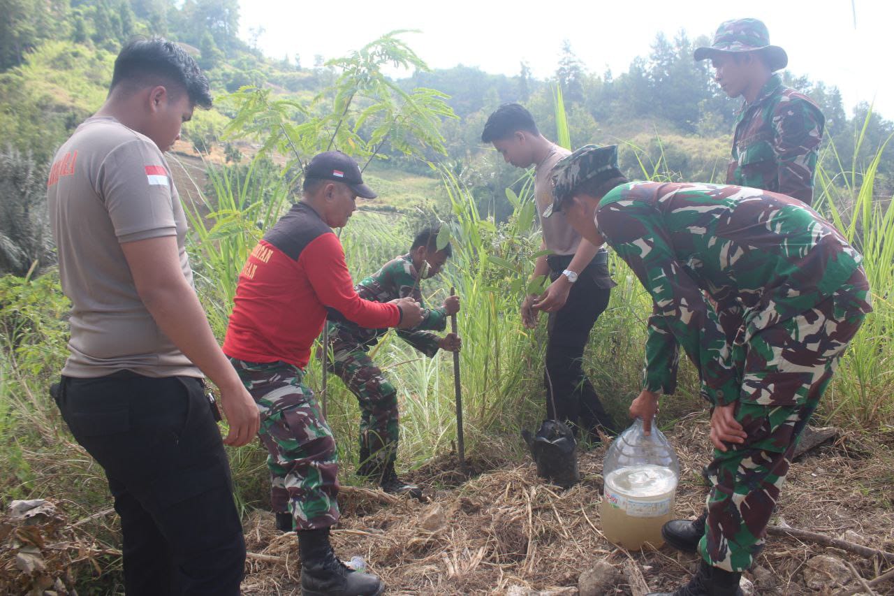 Program Unggulan KASAD, Satgas TMMD ke-125 Kodim 1419/Enrekang Gelar  Kegiatan  Penanaman Pohon.