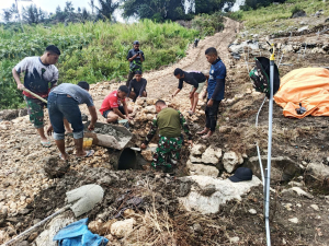 Satgas TMMD ke-125 Kodim 1419/Enrekang Tuntaskan Pekerjaan  Gorong-Gorong