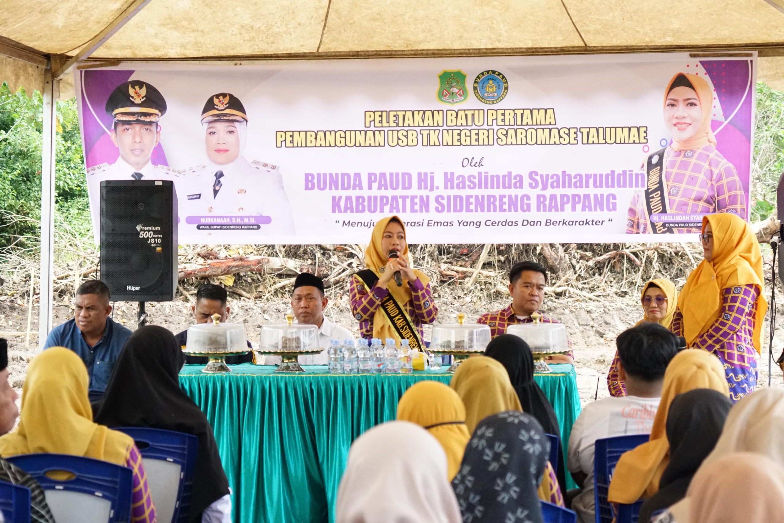 Awal Baru Pendidikan di Talumae, USB TK Negeri Saromase Dibangun di Lahan Hibah Bunda PAUD Sidrap