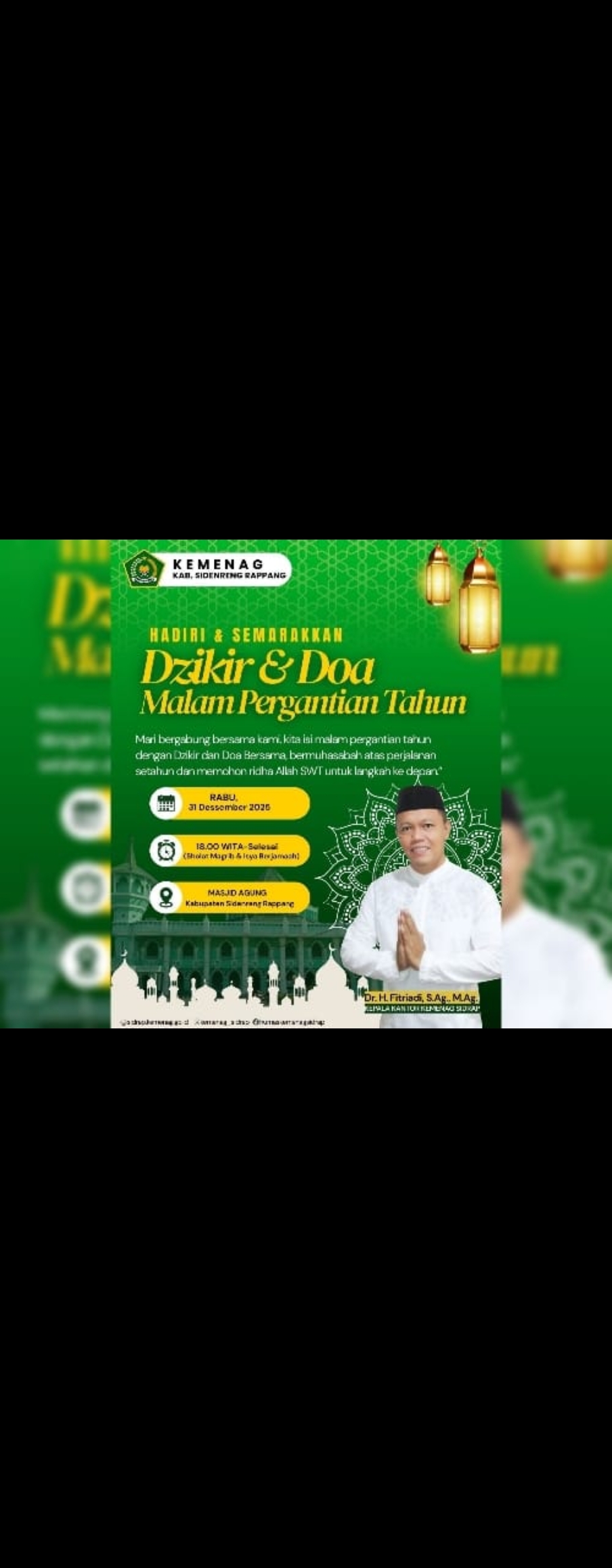 Kemenag Sidrap Gelar Dzikir dan Doa Bersama Sambut Pergantian Tahun, H. Fitriady Ajak Muhasabah dan Perkuat Iman
