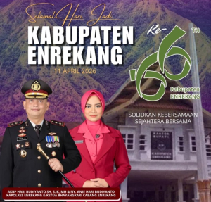 Kapolres Enrekang Bersama Staf dan Bhayangkari Sampaikan Ucapan Selamat, Pada Perayaan HUT ke-66 Kabupaten Enrekang