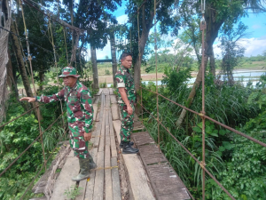 Dandim 1419/Enrekang Tinjau Lokasi Pembangunan Jembatan Merah Putih/Garuda di Desa Pattondonsalu