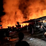9 Kios di Pasar Agro Sumillan, Hangus Terbakar Nilai Kerugian ratusan Juta Rupiah