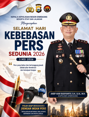 Kapolres Enrekang Sampaikan Ucapan Hari Kebebasan Pers Sedunia 2026, Tegaskan Sinergi Polri dan Insan Pers