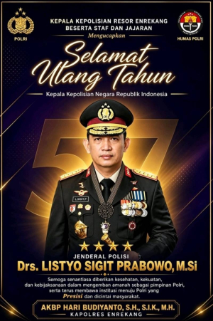 Polres Enrekang Sampaikan Ucapan Selamat Ulang Tahun kepada Kapolri, Wujud Penghormatan dan Dukungan Terhadap Kepemimpinan Polri Presisi
