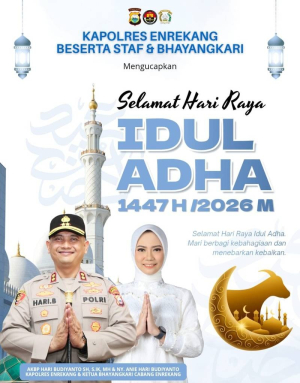 Kapolres Enrekang Beserta Staf dan Bhayangkari Sampaikan Ucapan Selamat Hari Raya Idul Adha 1447 H