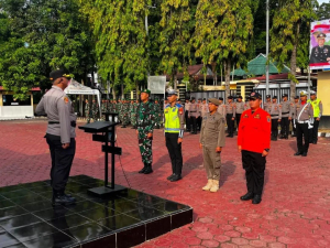 Personel Kodim 1419/Enrekang Ikuti Apel Gelar Pasukan Operasi Patuh Pallawa 2026 Tingkat Polres Enrekang
