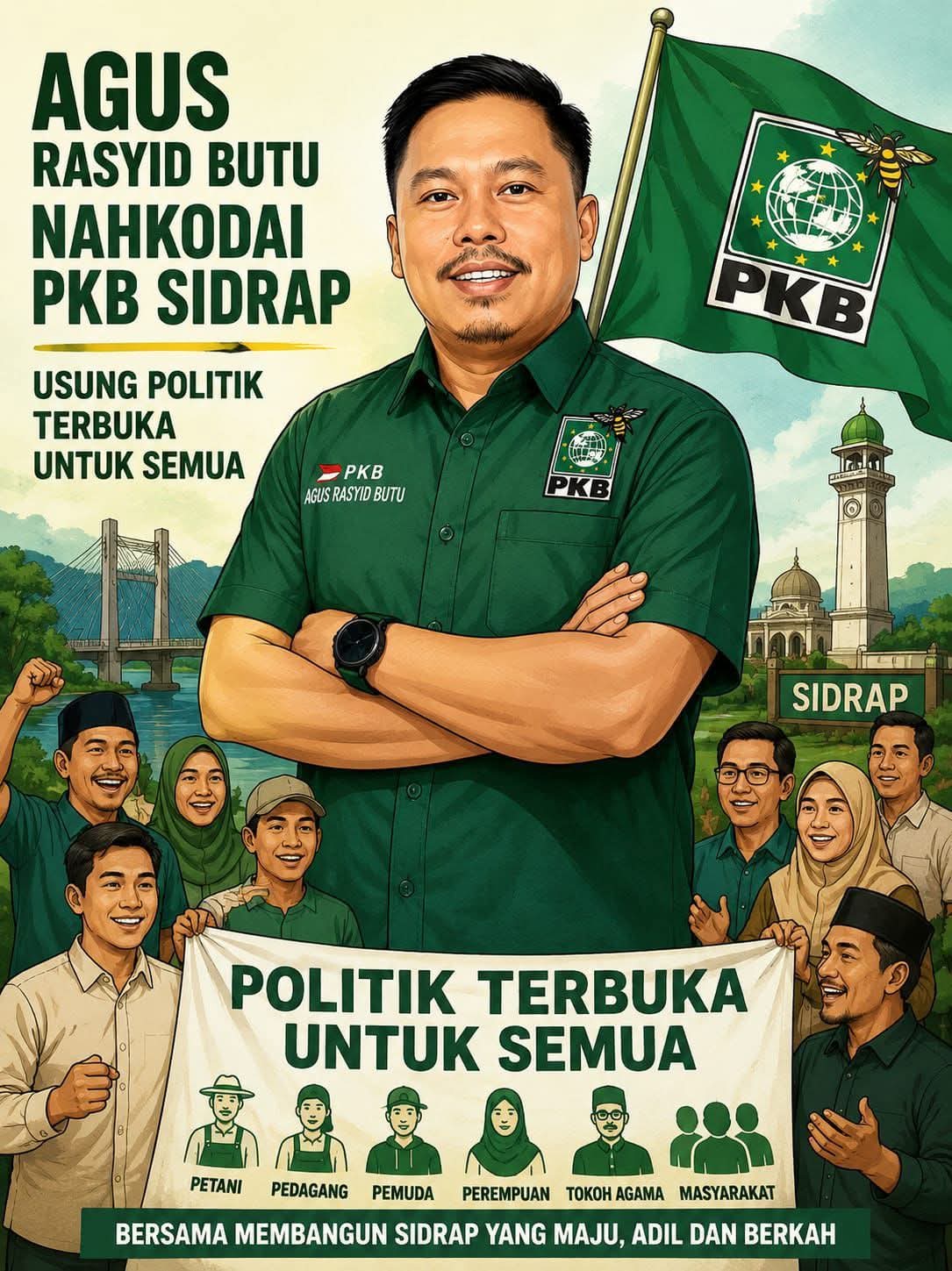 Agus Rasyid Butu Nahkodai PKB Sidrap, Usung Politik Terbuka untuk Semua