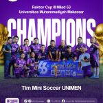Taklukkan UMPAR di Final, UNIMEN Bawa Pulang Gelar Juara Rektor Cup III UNISMUH