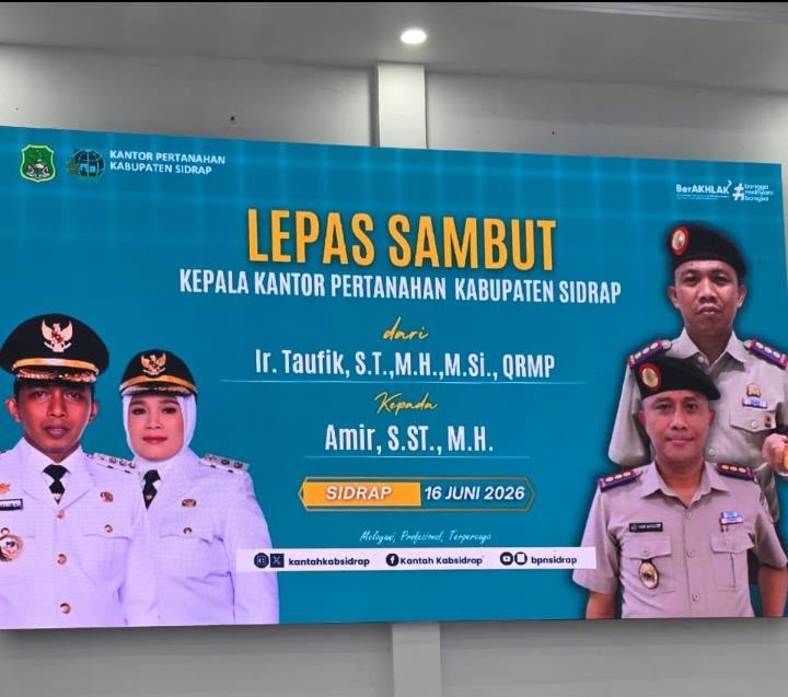 Lepas Sambut Kepala Kantor Pertanahan Kabupaten Sidrap Berlangsung Khidmat