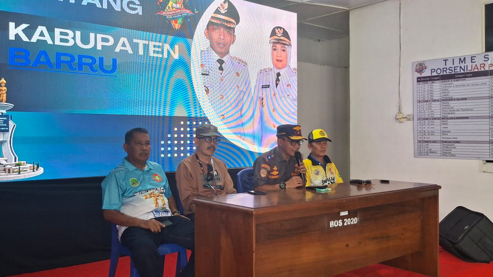 Kontingen Kabupaten Barru, Rombongan Pertama yang Diterima Panitia Porsenijar PGRI Sulsel VII di Sidrap