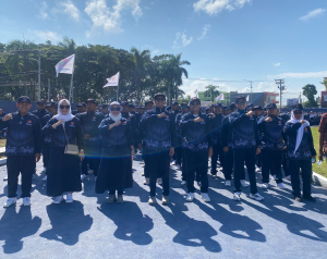 Bupati, Bunda PAUD, Ketua DPRD, dan Ketua PGRI Pimpin Defile 5000 Kontingen Enrekang di Porsenijar Sidrap
