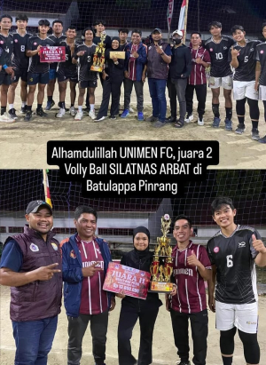 Prestasi dari Lapangan Voli, Tim UNIMEN Raih Juara II di Turnamen ARBAT Cup I Batulappa