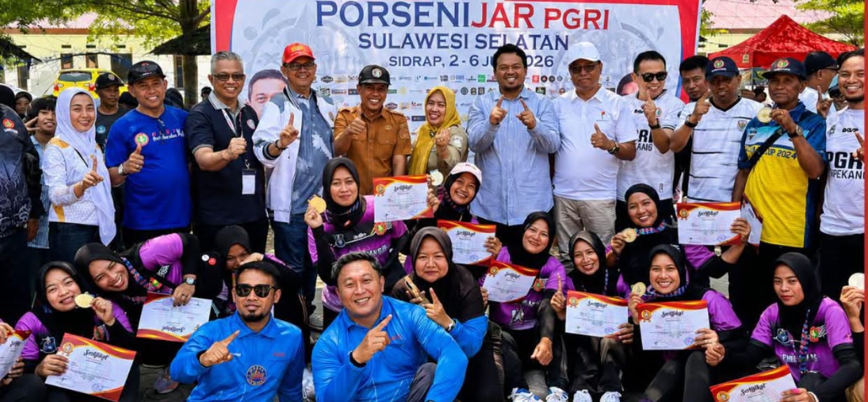 Dibalik Dua Emas Voli, Kedatangan Wabup Andi Liwang Bangkitkan Semangat PGRI Enrekang