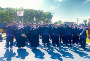 Defile PGRI Enrekang Terpilih sebagai Terfavorit pada Porsenijar PGRI Sulsel 2026