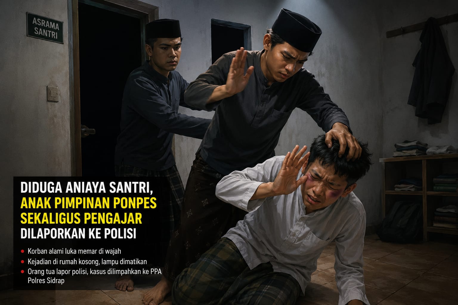 Dugaan Penganiayaan Santri, Anak Pimpinan Ponpes Sekaligus Pengajar Dilaporkan ke Polisi