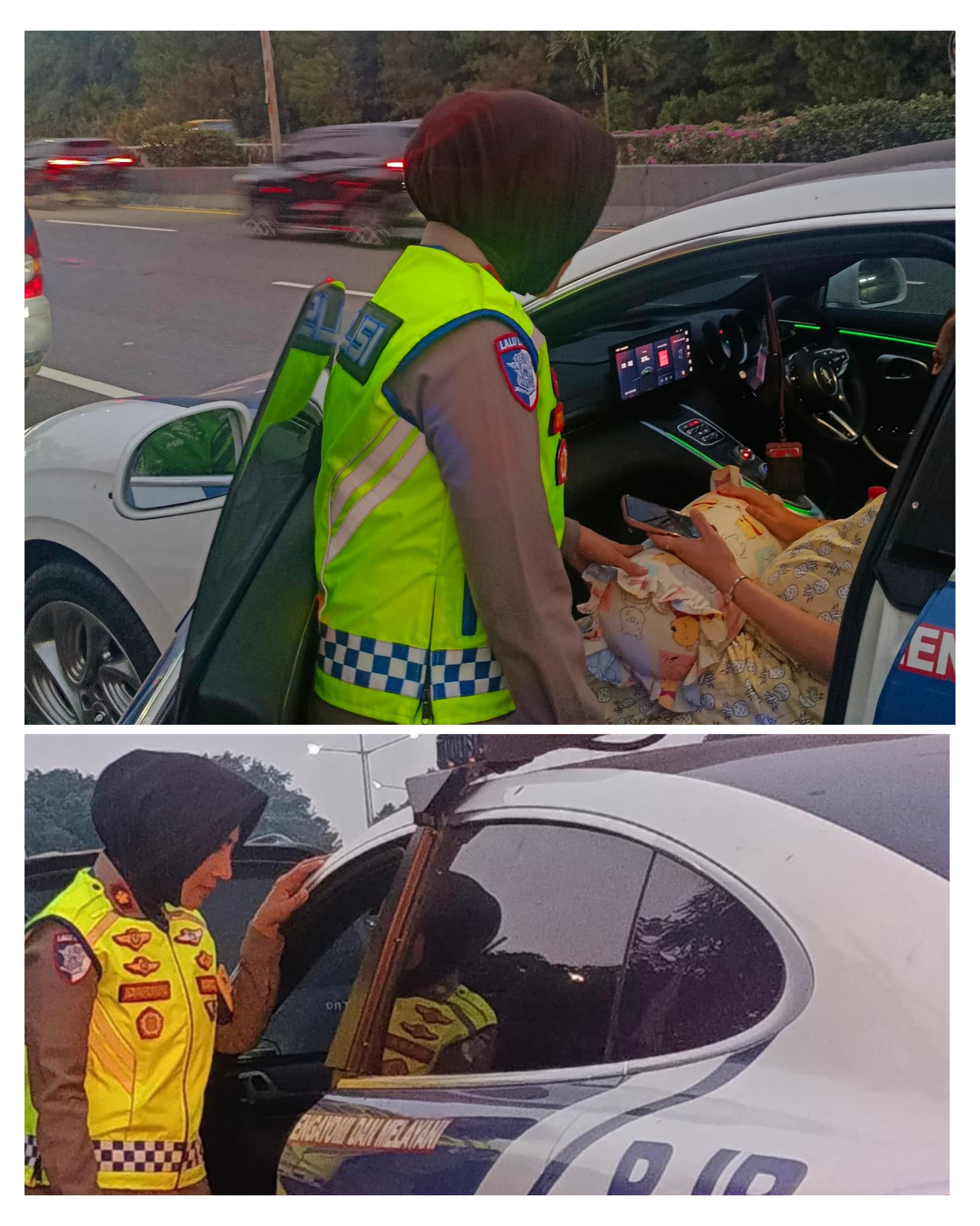Di Tengah Senja di Tol BSD, Kompol Darmawati Selamatkan Ibu Hamil 9 Bulan, Wujud Nyata POLANTAS KARIB