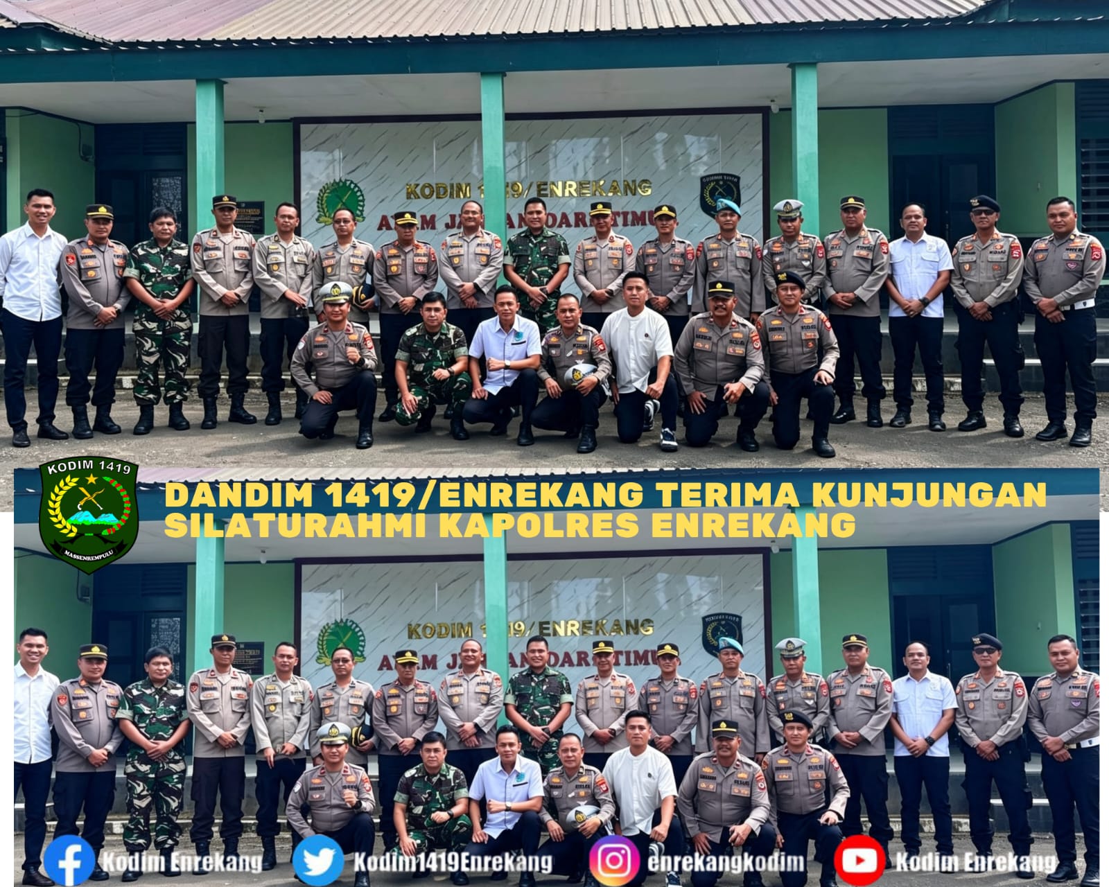 Dandim 1419/Enrekang Terima Kunjungan Silaturahmi Kapolres Enrekang
