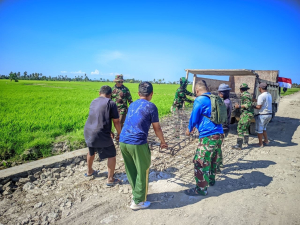 Satgas TMMD Ke-129 Kodim 1404/Pinrang Giat  Rampungkan Pembangunan Jalan Tani
