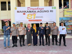 Wakapolres Enrekang Hadiri Peringatan HUT Mahkamah Agung RI di Pengadilan Negeri Enrekang