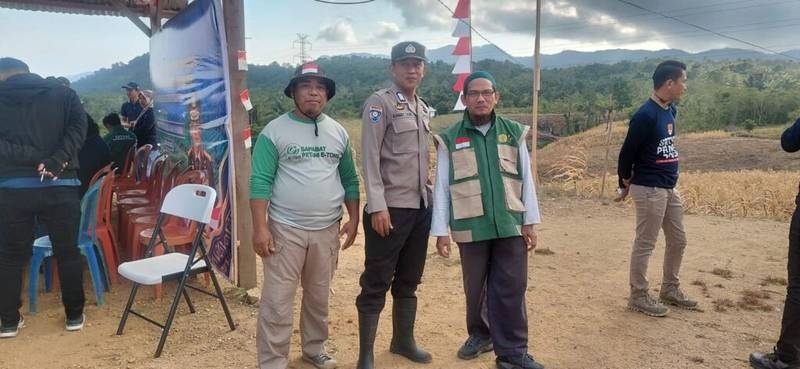 Polsek Cendana Kawal Panen Jagung Serentak di Desa Karrang