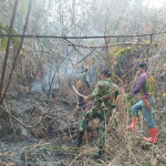 Babinsa Koramil 1419-04/Alla Bersama Bhabinkamtibmas dan Warga Berhasil Padamkan Kebakaran Hutan Lindung di Gunung Bulu Bawan