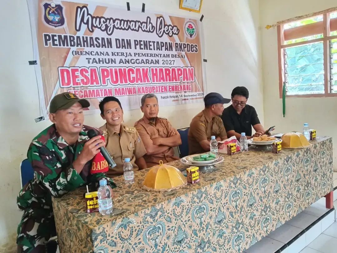 BABINSA HADIRI MUSYAWARAH PEMBAHASAN DAN PENETAPAN RKPDes TAHUN 2027 DI DESA PUNCAK HARAPAN