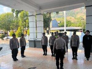 Kasat Samapta Polres Enrekang Pimpin Apel Pengamanan Unjuk Rasa di Kantor DPRD