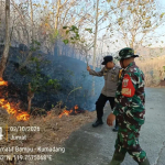 Babinsa Bersama Warga Berjibaku Padamkan Karhutla Di Gunung Buntu Lanjanan