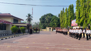 Personil Satlantas Enrekang  mengikuti upacara Hari Kesaktian Pancasila 2026 Di Halaman Mapolres Enrekang
